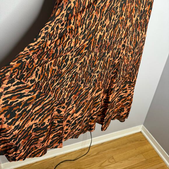 SANDRO Eliza Animal-Print Belted Midi Shirtdress Waist Belted Sz S - Picture 13 of 16